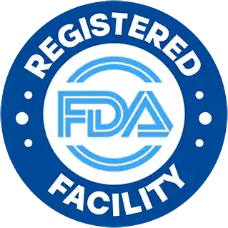 FDA registered facility badge for Nervecept manufacturing